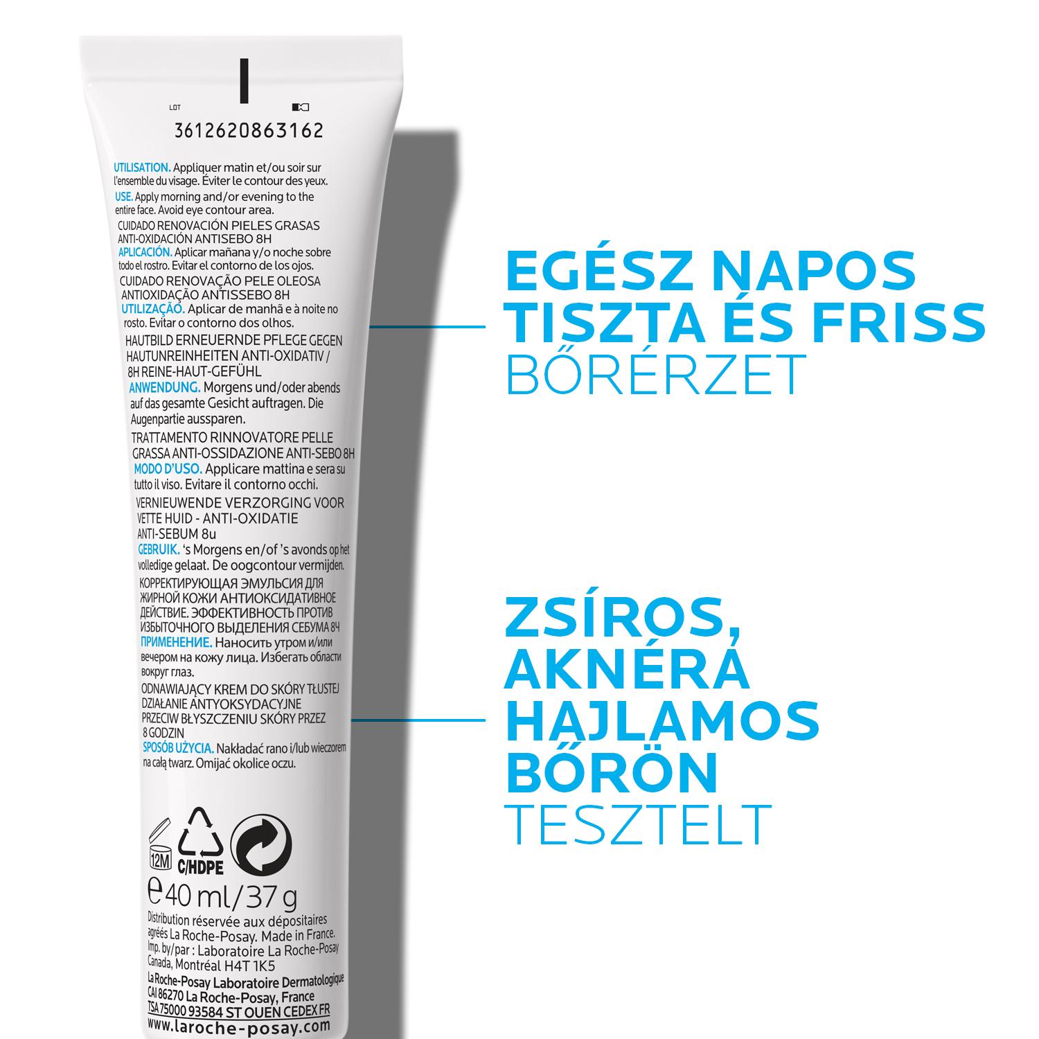 La Roche-Posay Effaclar K+ arcápoló krém zsíros bőrre 40ml