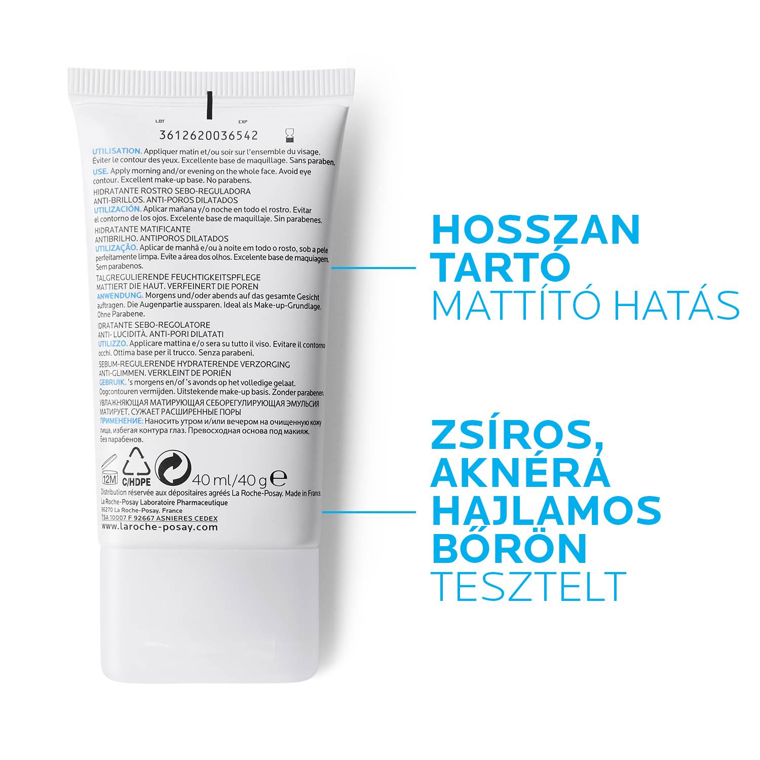 La Roche-Posay Effaclar Mat pórusösszehúzó hidratáló krém mattító hatással 40 ml