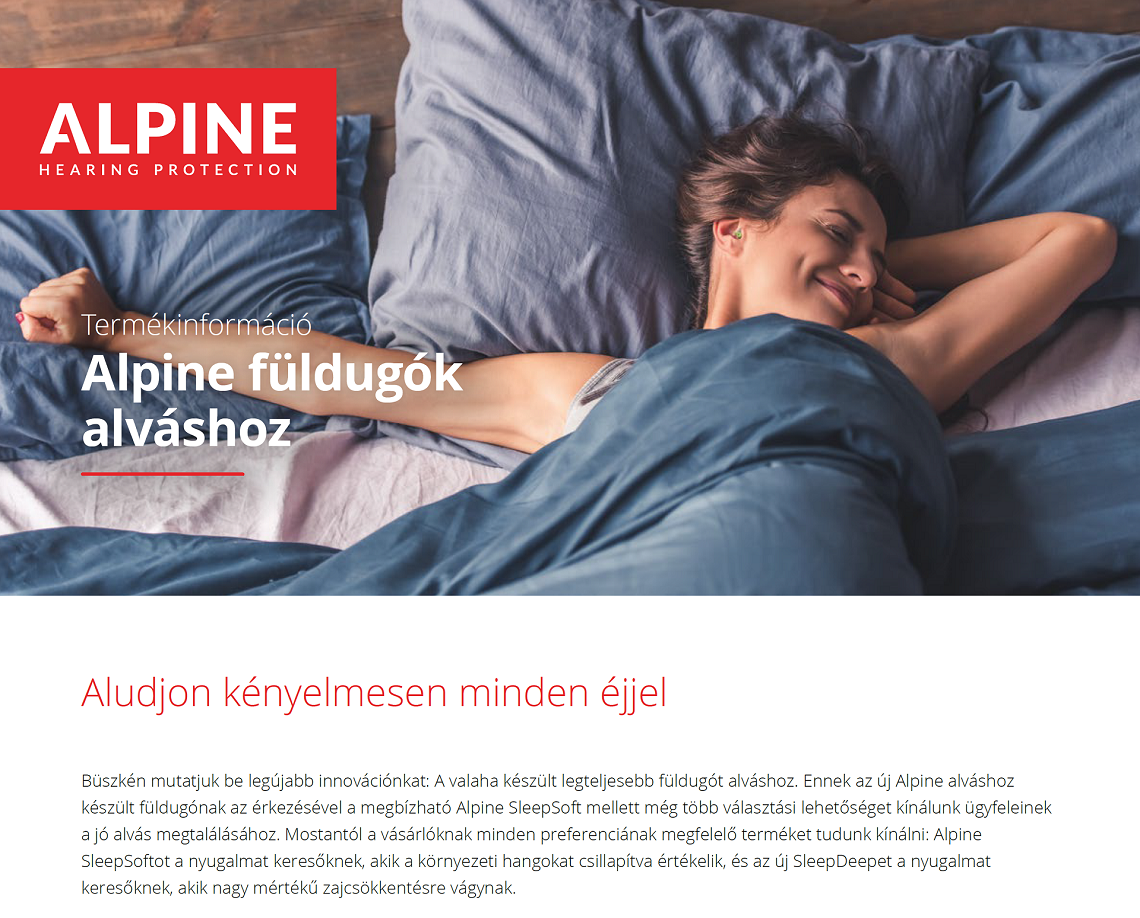 Alpine SleepDeep Füldugó alváshoz