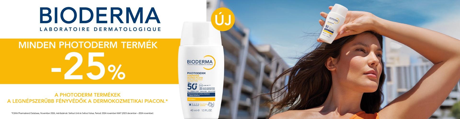 2025. március 8. és augusztus 31. között 25% kedvezménnyel kínáljuk a Bioderma Photoderm termékeket!