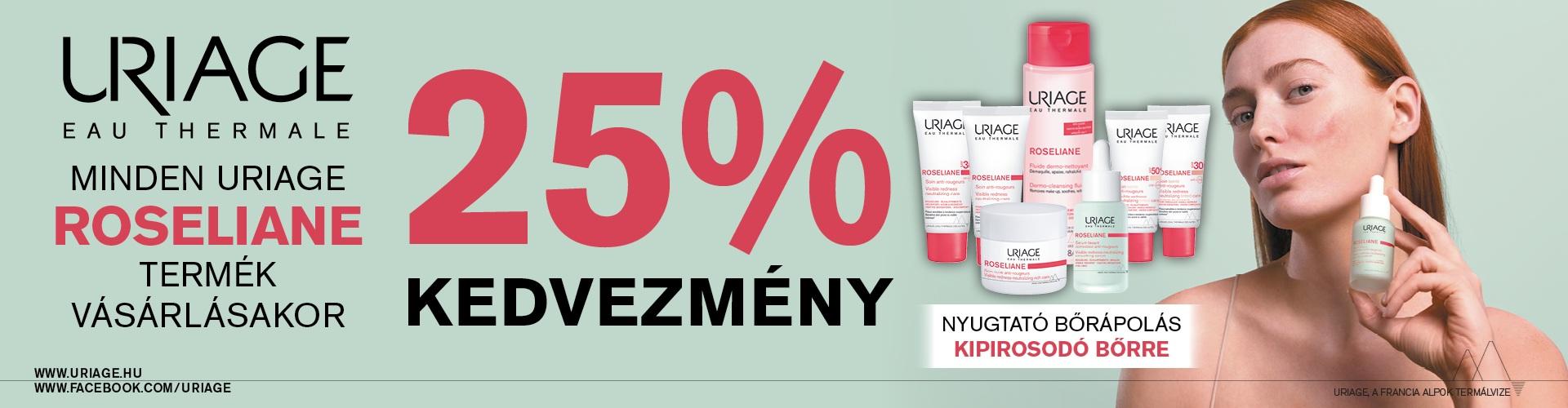 2025. április 1-30.  között az Uriage Roséliane termékek 25% kedvezménnyel rendelhetők meg nálunk!